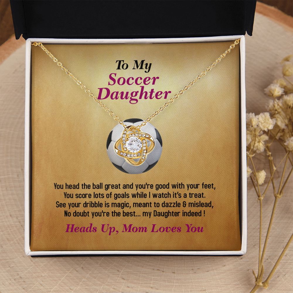 To My Soccer Daughter, Love Knot Necklace, Jewelry Gift - YERTIZZ.COM