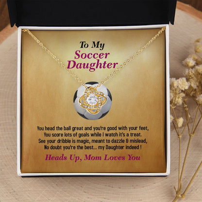 To My Soccer Daughter, Love Knot Necklace, Jewelry Gift - YERTIZZ.COM
