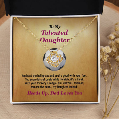 To My Talented Daughter, Love Knot Necklace, Jewelry Gift - YERTIZZ.COM