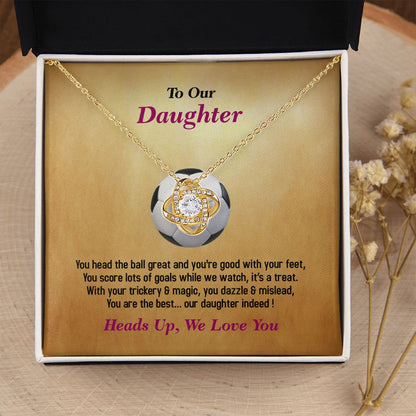 To Our Daughter-We Love You, Soccer, Love Knot Necklace, Jewelry Gift - YERTIZZ.COM