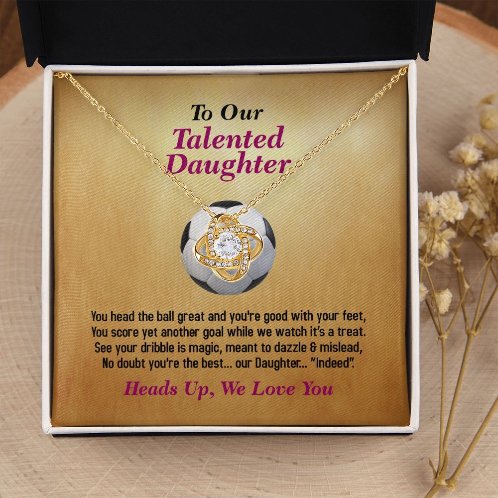 To Our Talented Daughter-We Love You, Love Knot Necklace, Jewelry Gift - YERTIZZ.COM