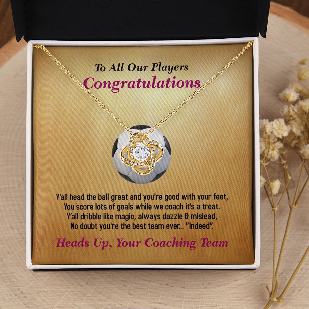 To All Our Players-From Coaching Team, Love Knot Necklace, Jewelry Gift - YERTIZZ.COM