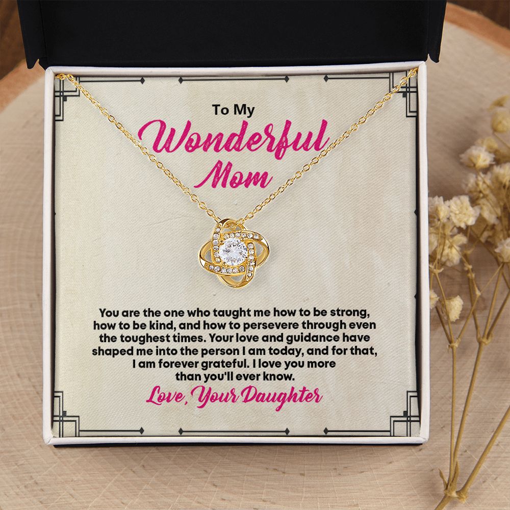 To My Wonderful Mom, Love Knot Necklace - YERTIZZ.COM