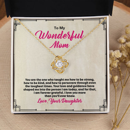 To My Wonderful Mom, Love Knot Necklace - YERTIZZ.COM