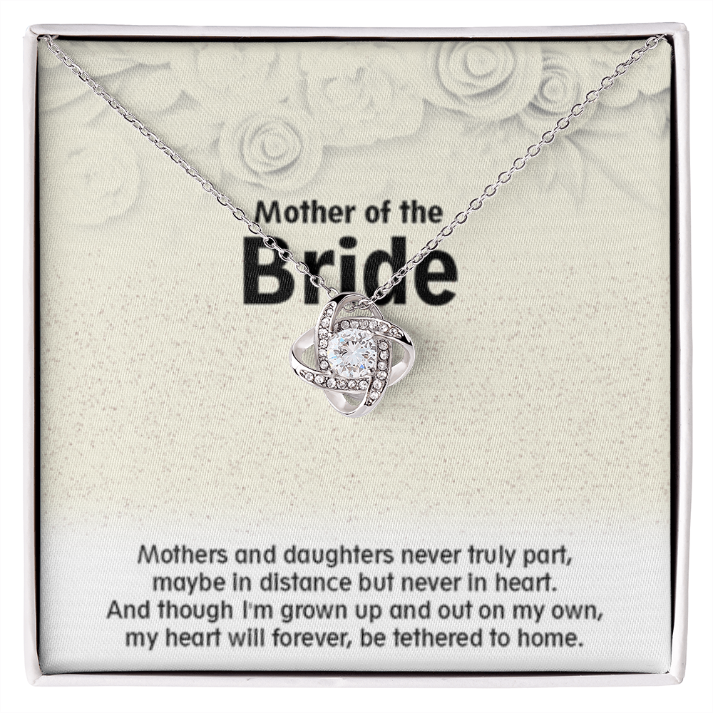 Love Knot Necklace (18K Yellow Gold & 14K White Gold Variants, Jewelry, Gift, Mahogany Style Luxury Box Available, Mother of the Bride - YERTIZZ.COM