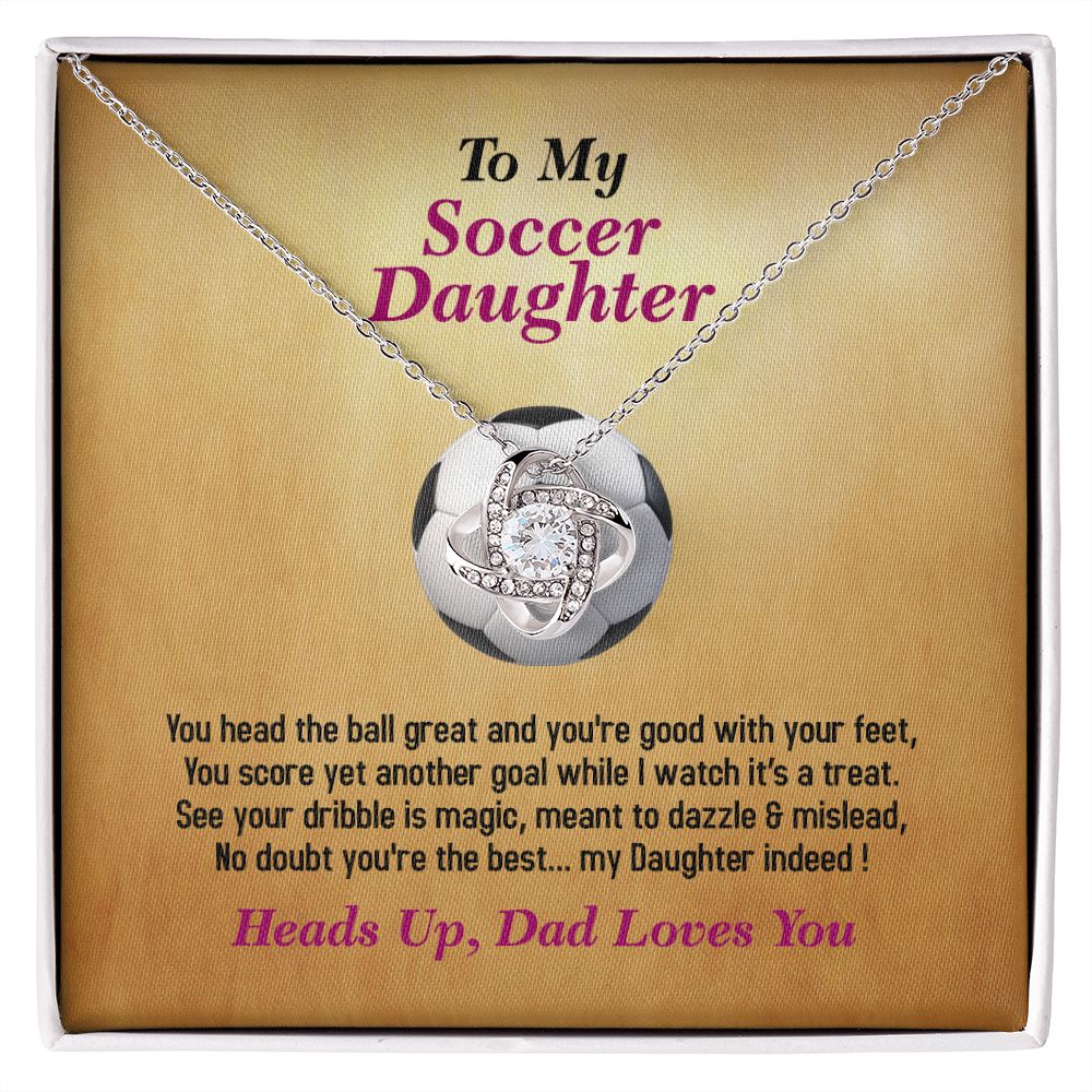 To My Soccer Daughter, Love Knot Necklace, Jewelry Gift - YERTIZZ.COM