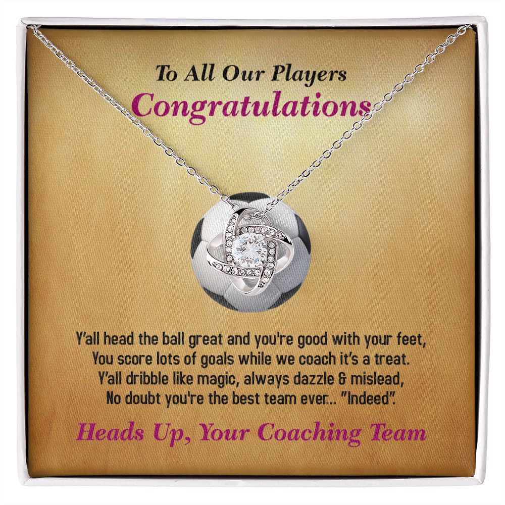 To All Our Players-From Coaching Team, Love Knot Necklace, Jewelry Gift - YERTIZZ.COM