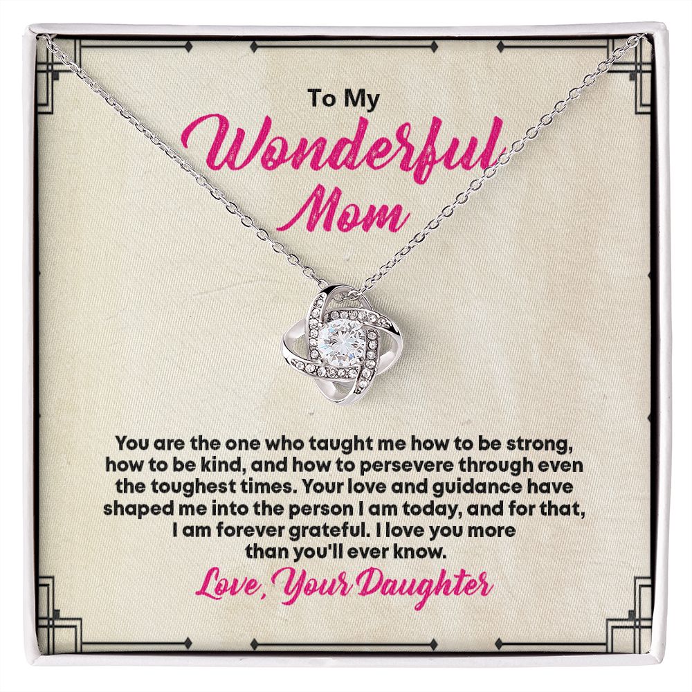 To My Wonderful Mom, Love Knot Necklace - YERTIZZ.COM