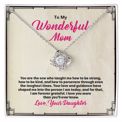 To My Wonderful Mom, Love Knot Necklace - YERTIZZ.COM