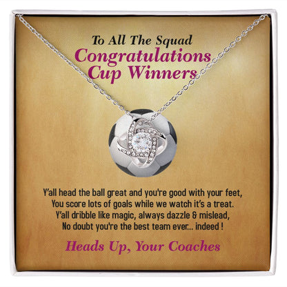 To All The Squad-From Your Coaches, Love Knot Necklace, Jewelry Gift - YERTIZZ.COM