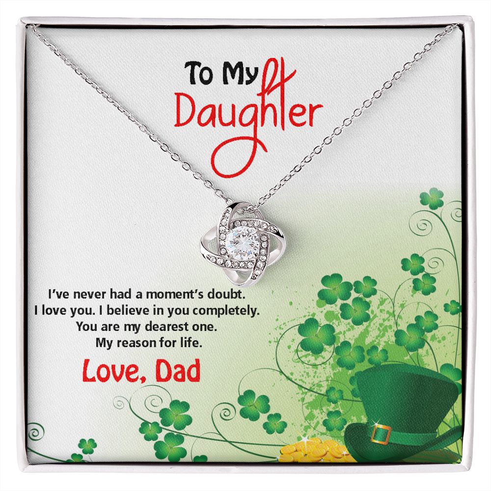 To My Daughter, St. Patrick's Day, Love Knot Necklace - YERTIZZ.COM