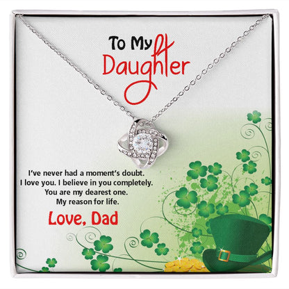 To My Daughter, St. Patrick's Day, Love Knot Necklace - YERTIZZ.COM