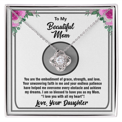 To My Beautiful Mom, Love Knot Necklace - YERTIZZ.COM