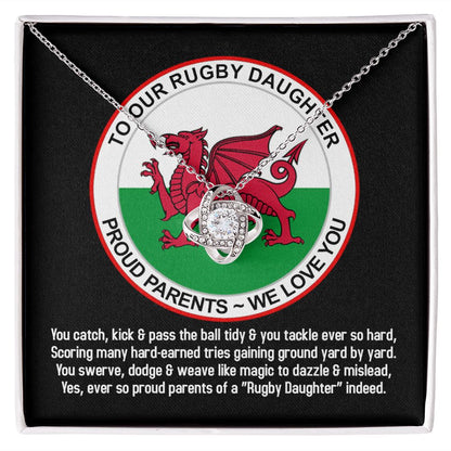 To Our Rugby Daughter, Love Knot Necklace - YERTIZZ.COM
