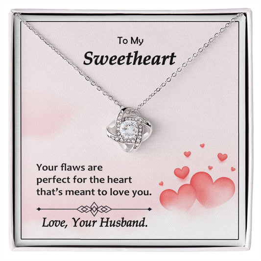 Love Knot Necklace, Valentines, Jewelry Gift, Sweetheart - YERTIZZ.COM