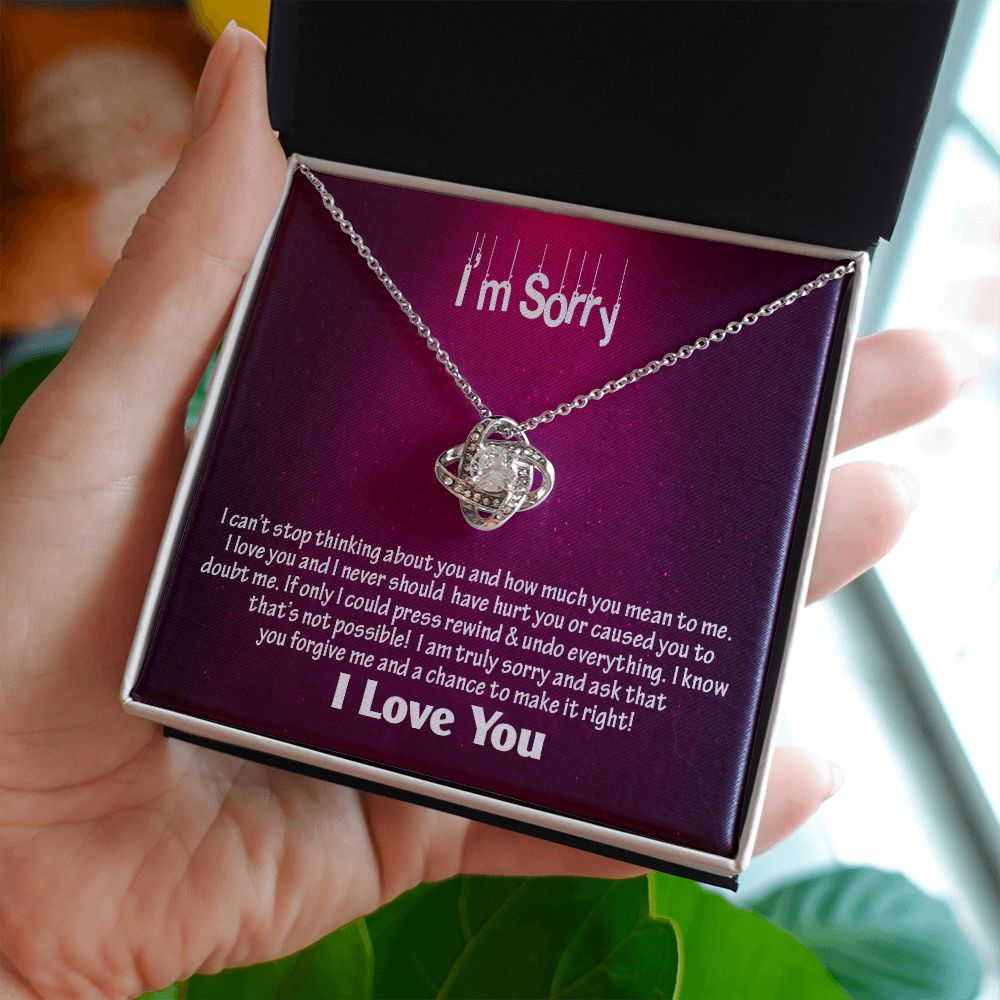 Am Sorry-I Love You, Love Knot Necklace, Jewelry Gift - YERTIZZ.COM