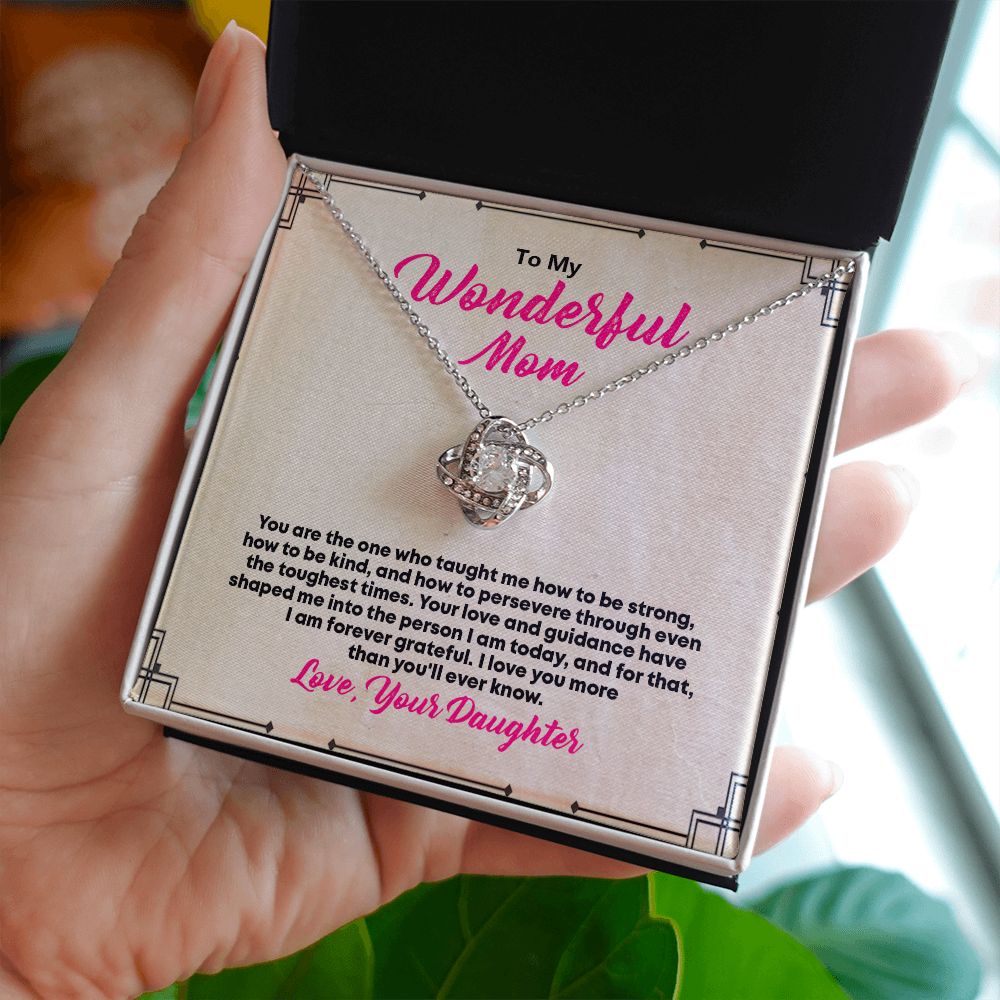To My Wonderful Mom, Love Knot Necklace - YERTIZZ.COM