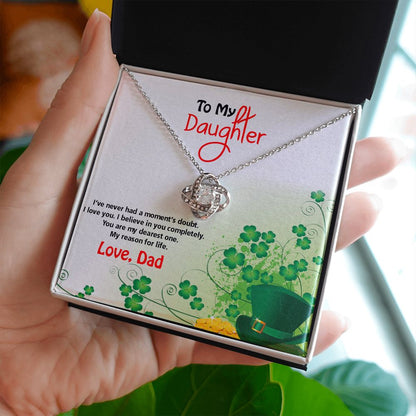 To My Daughter, St. Patrick's Day, Love Knot Necklace - YERTIZZ.COM