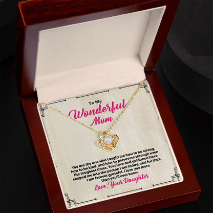 To My Wonderful Mom, Love Knot Necklace - YERTIZZ.COM