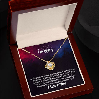 Am Sorry-I Love You, Love Knot Necklace, Jewelry Gift - YERTIZZ.COM