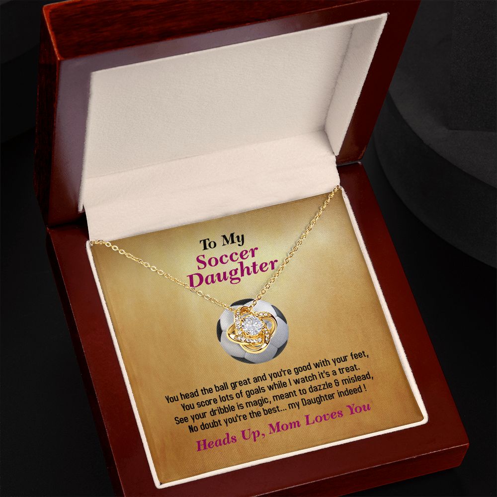 To My Soccer Daughter, Love Knot Necklace, Jewelry Gift - YERTIZZ.COM