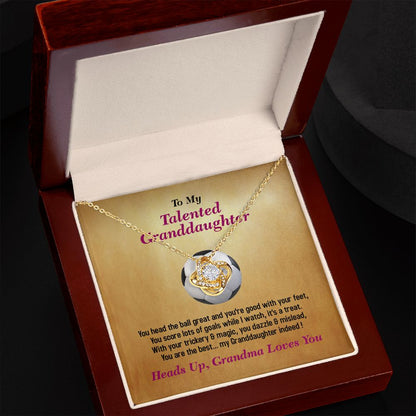 To My Talented_Granddaughter, Love Knot Necklace, Jewelry Gift - YERTIZZ.COM