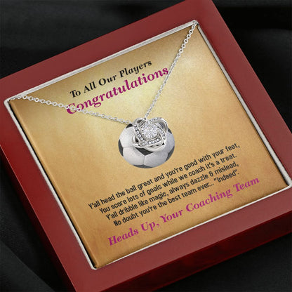 To All Our Players-From Coaching Team, Love Knot Necklace, Jewelry Gift - YERTIZZ.COM