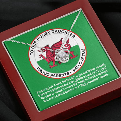To Our Rugby Daughter, Love Knot Necklace - YERTIZZ.COM