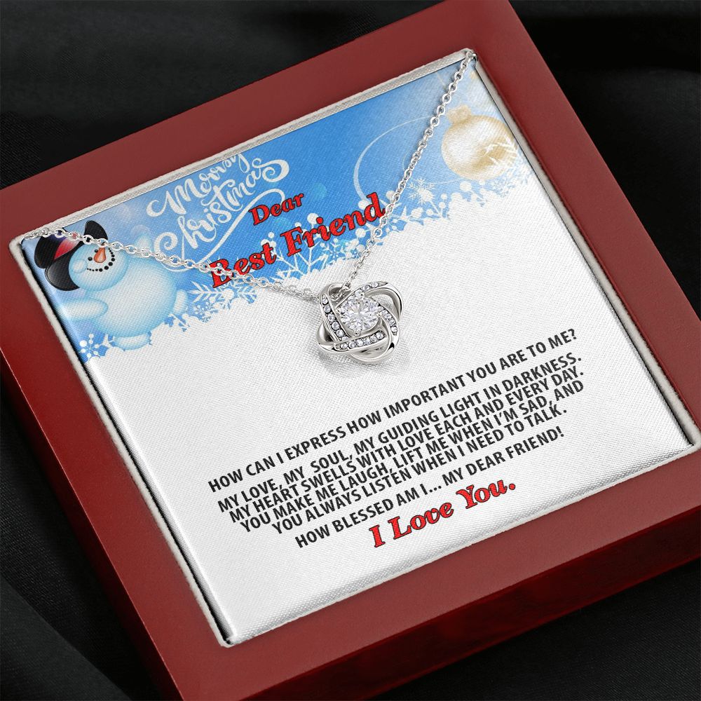 Christmas, Dear Best Friend, I Love You, Love Knot Necklace, Jewelry Gift - YERTIZZ.COM