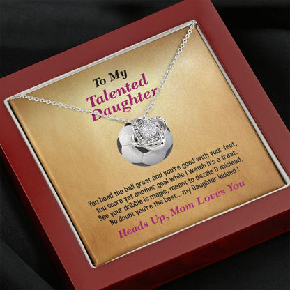To My Talented Daughter, Love Knot Necklace, Jewelry Gift - YERTIZZ.COM