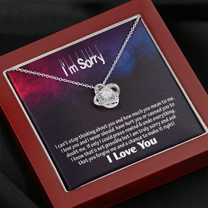 Am Sorry-I Love You, Love Knot Necklace, Jewelry Gift - YERTIZZ.COM
