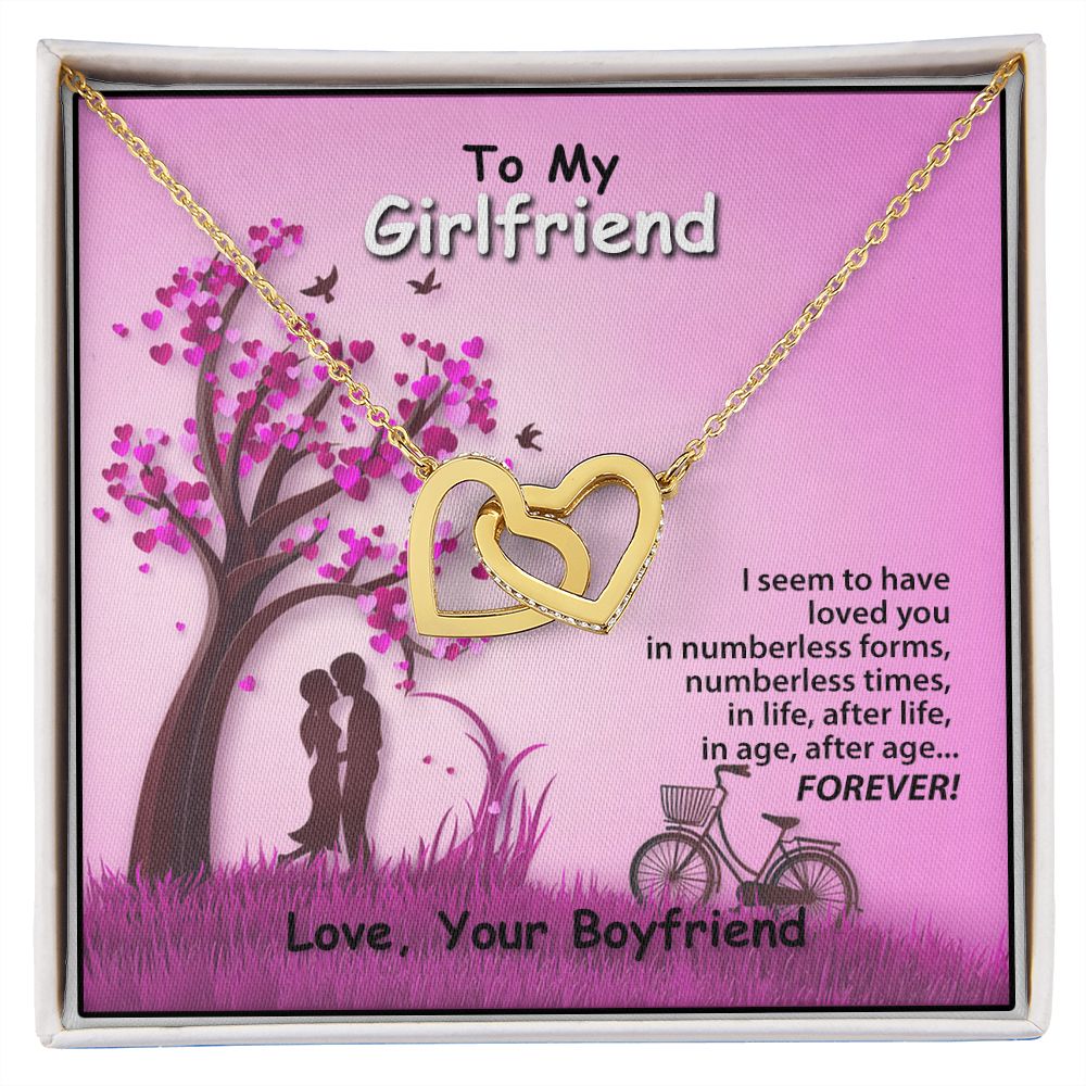 Interlocking Hearts, Valentines, Jewelry Gift, To My Girlfriend - YERTIZZ.COM