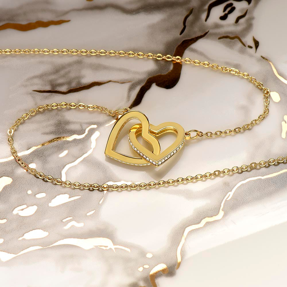 To Our Beautiful Granddaughter, Love Nan & Grandad, Interlocking Hearts Necklace - YERTIZZ.COM