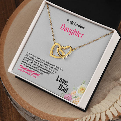 To Daughter, Interlocking Hearts Necklace, Jewelry Gift - YERTIZZ.COM