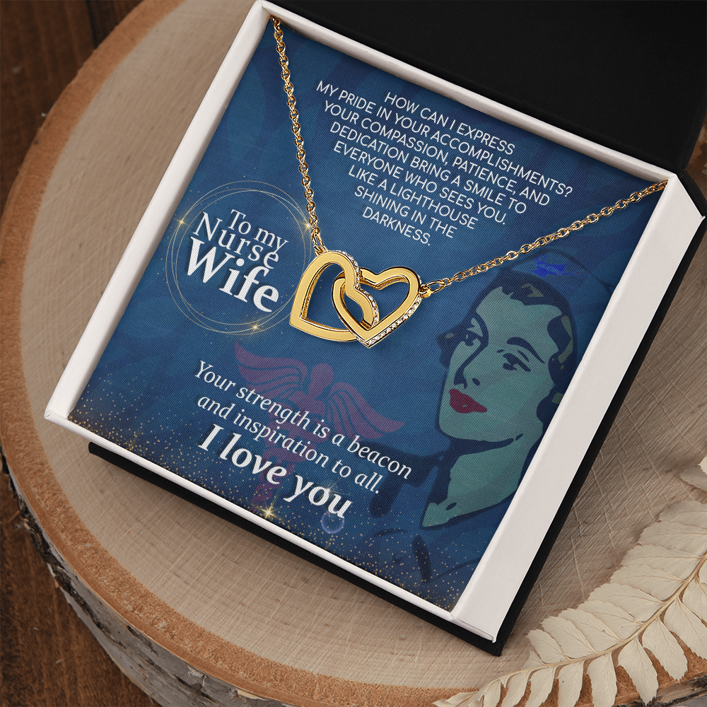 Interlocking Hearts Necklace, Jewelry Gift, Rose Gold, or 18k yellow gold finish, Nurse, Nurses, Wife - YERTIZZ.COM