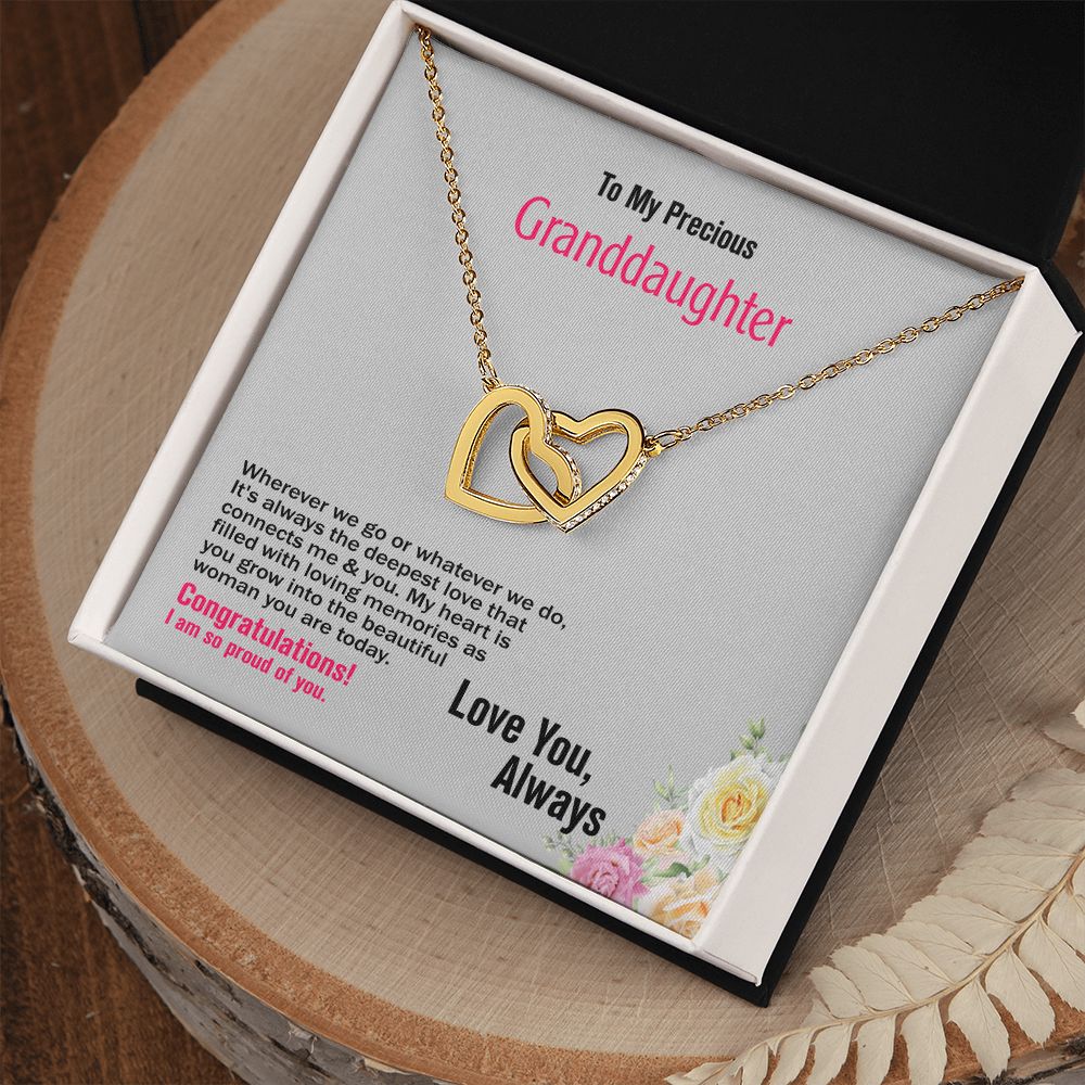 Interlocking Hearts Necklace, Jewelry Gift - YERTIZZ.COM