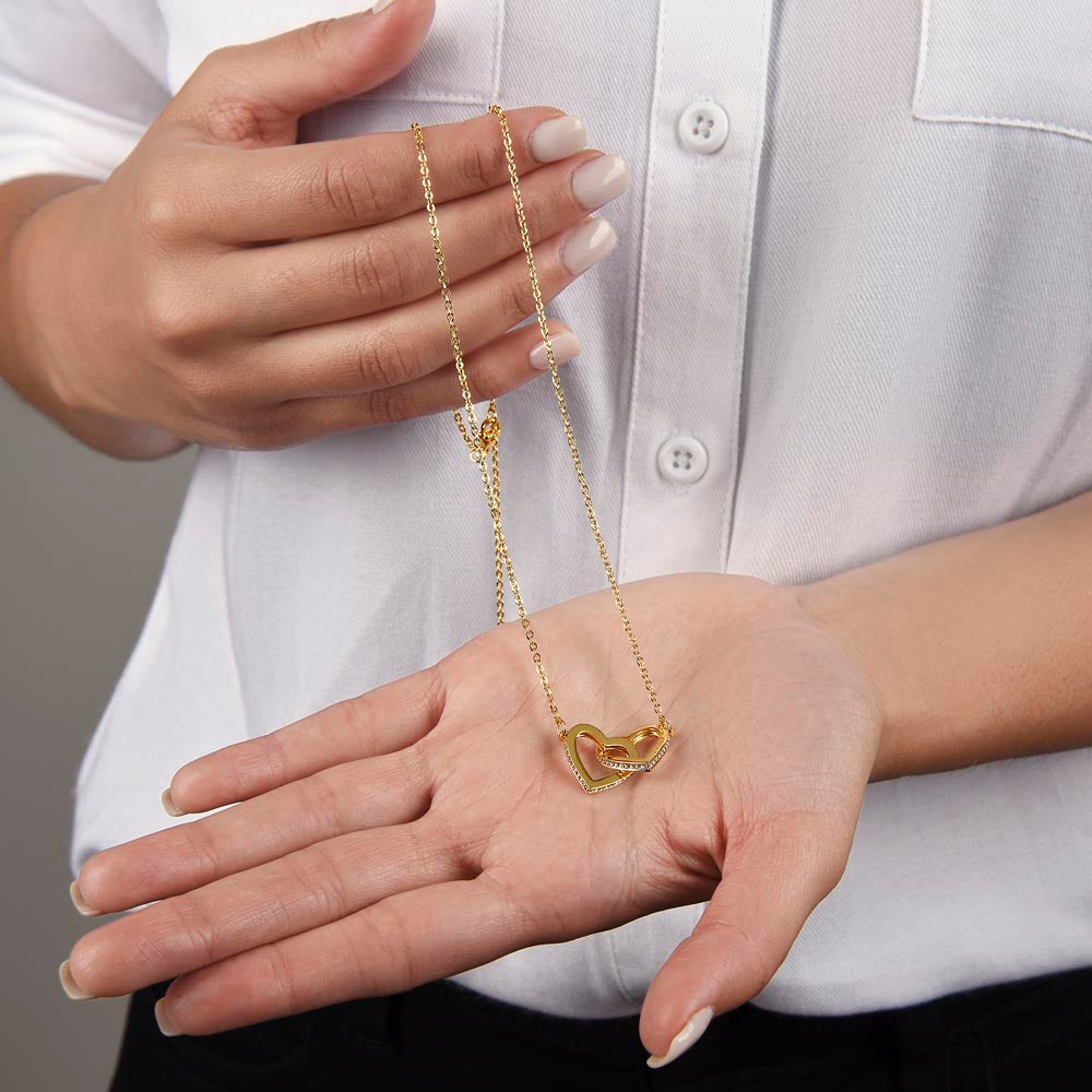Christmas, To My Dear Wife, Love You Always, Interlocking Hearts Necklace, Jewelry Gift - YERTIZZ.COM