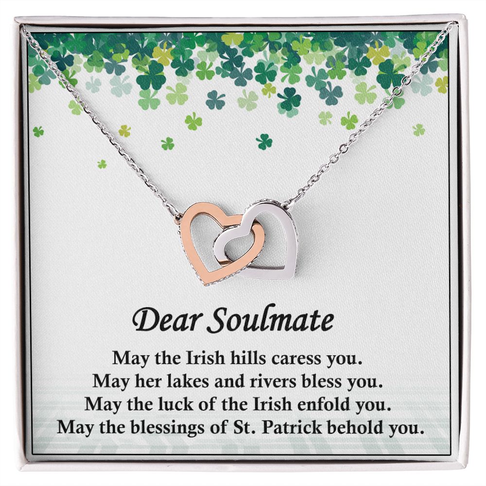 Dear Soulmate, St. Patrick's Day, Interlocking Hearts Necklace - YERTIZZ.COM