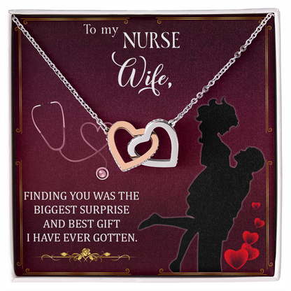 Interlocking Hearts Necklace, Jewelry Gift, Rose Gold, or 18k yellow gold finish, Nurse, Nurses - YERTIZZ.COM