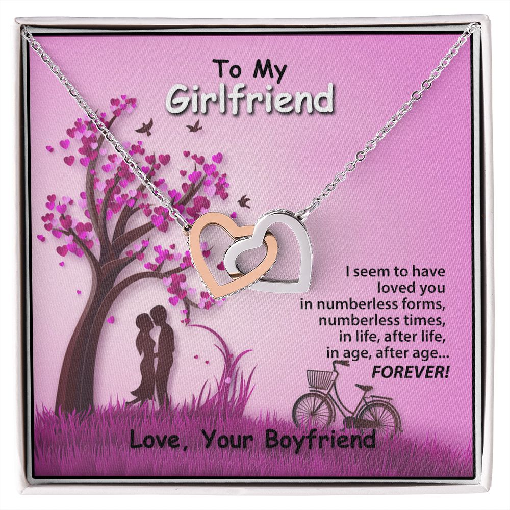 Interlocking Hearts, Valentines, Jewelry Gift, To My Girlfriend - YERTIZZ.COM