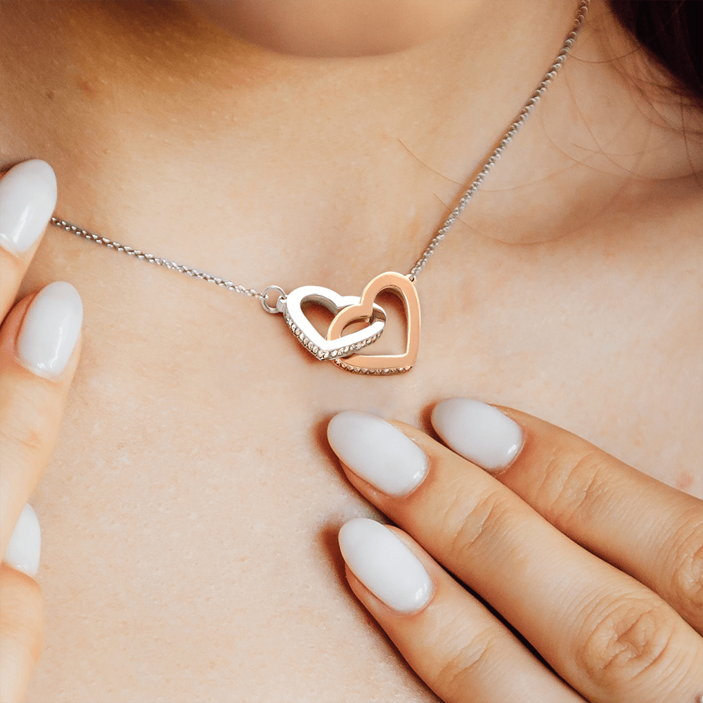 To Our Beautiful Granddaughter, Love Nan & Grandad, Interlocking Hearts Necklace - YERTIZZ.COM