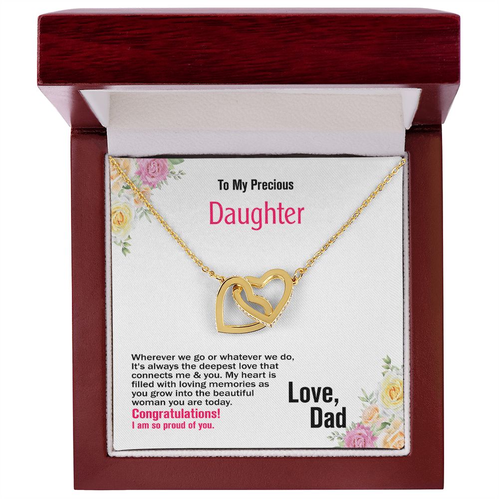 To Daughter, Interlocking Hearts Necklace, Jewelry Gift - YERTIZZ.COM