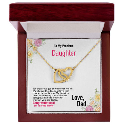 To Daughter, Interlocking Hearts Necklace, Jewelry Gift - YERTIZZ.COM