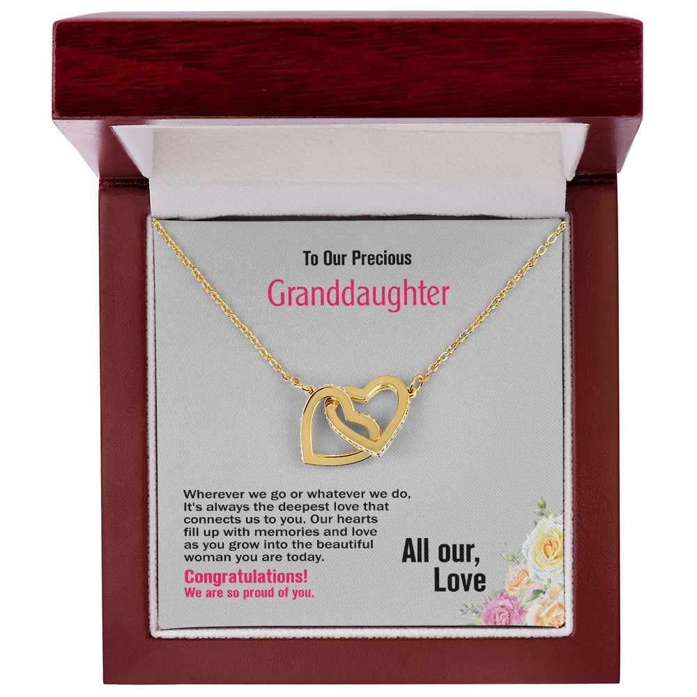 To Our Precious Granddaughter-All Our Love, Interlocking Hearts Necklace, Jewelry Gift - YERTIZZ.COM