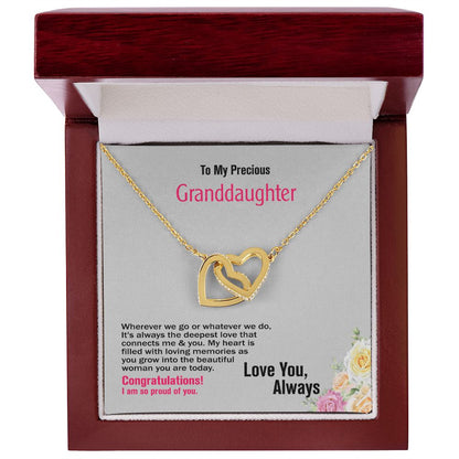 Interlocking Hearts Necklace, Jewelry Gift - YERTIZZ.COM