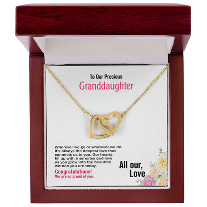 To Our Granddaughter-All Our Love, Interlocking Hearts Necklace, Jewelry Gift - YERTIZZ.COM