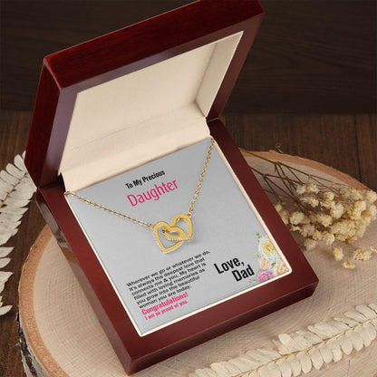 To Daughter, Interlocking Hearts Necklace, Jewelry Gift - YERTIZZ.COM