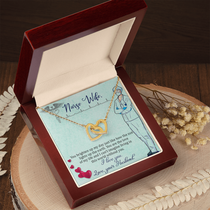 Interlocking Hearts Necklace, Jewelry Gift, Rose Gold, or 18k yellow gold finish, Nurse, Wife - YERTIZZ.COM