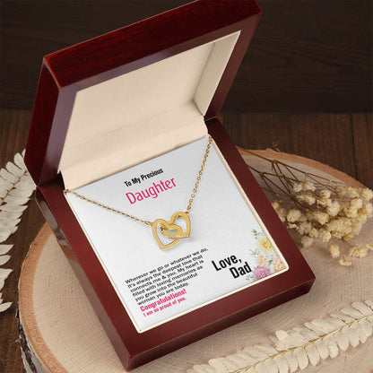 To Daughter, Interlocking Hearts Necklace, Jewelry Gift - YERTIZZ.COM