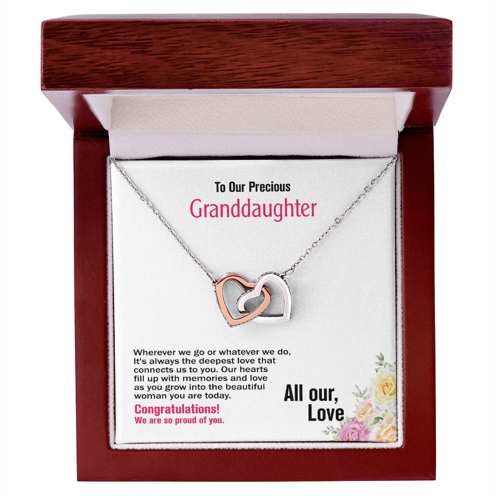 To Our Granddaughter-All Our Love, Interlocking Hearts Necklace, Jewelry Gift - YERTIZZ.COM